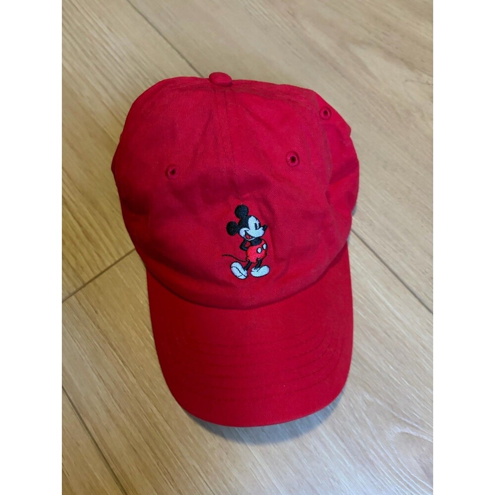 Disney Mickey Mouse Cap Hat Red Adjustable Strapback Embroidered